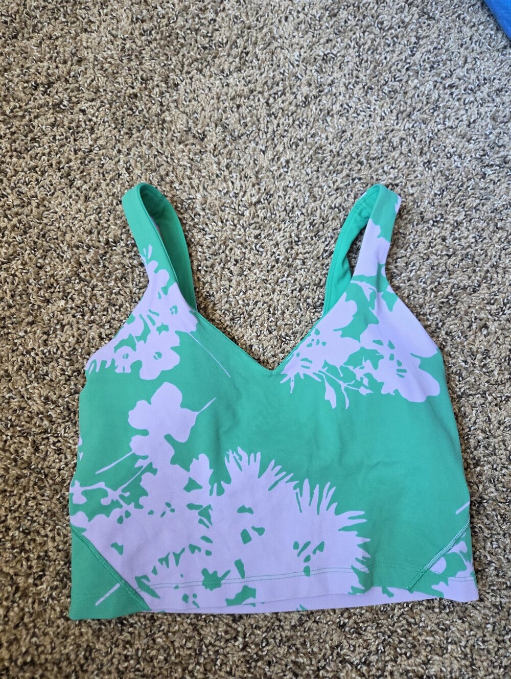 Lululemon Align Tank Top Blossom Silhouette Max Liliac Smoke Kelly Green Size 6